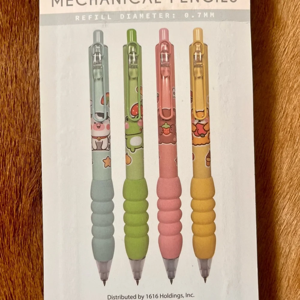 🏷️🆕🎉 kawaii pastel pack of 4 mechanical grip pencils